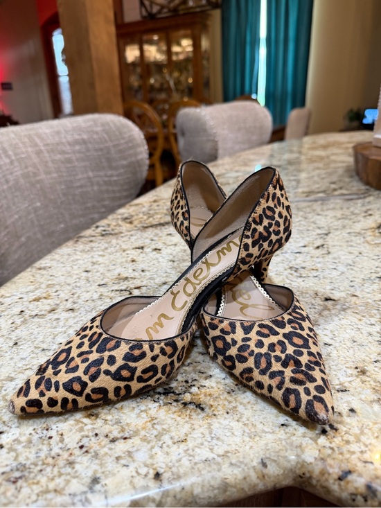 Sam Edelman Shoes - Sam Edelman Leopard Print Pointed-Toe D'Orsay Heels - Brown/Black